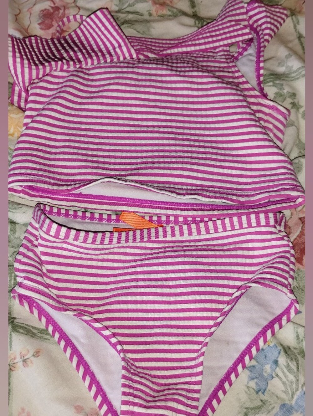 Toddler Girls Joe Fresh Pink and White Striped Two-Piece Bikini Set